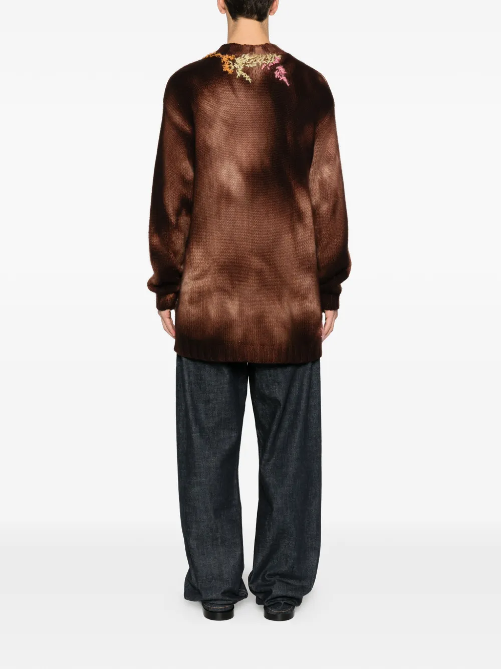 A.N.G.E.L.O. VINTAGE UPCYCLING Pre-owned Angelo Vintage Upcycling Embroidered Sweater In Brown