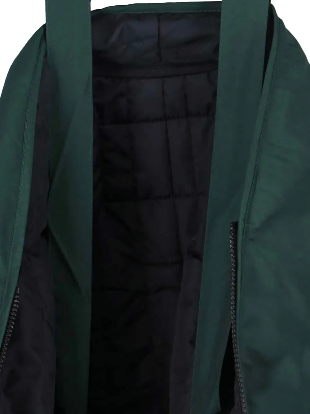 Cap Middle Zip-up Coat In Green