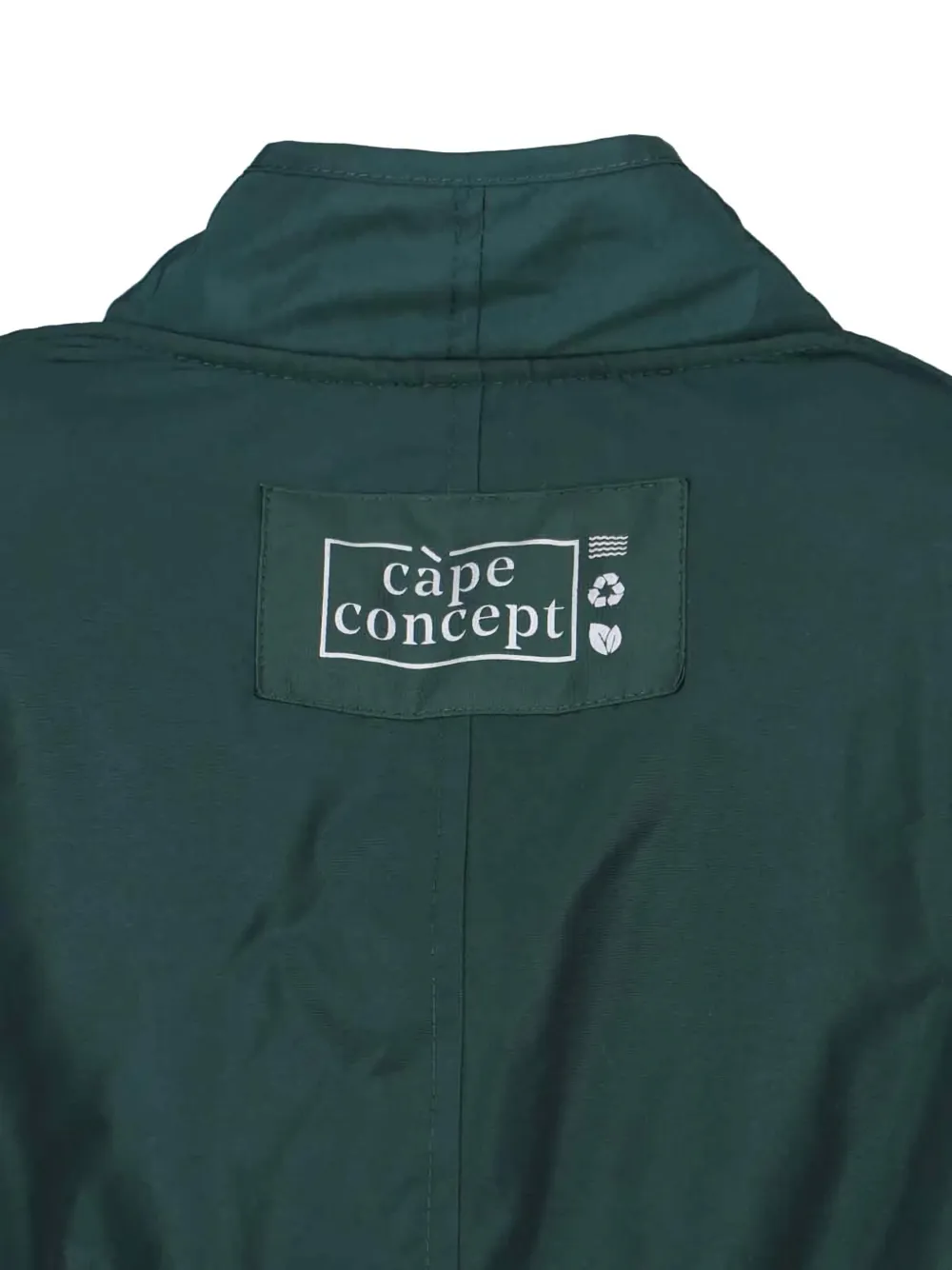 Cap Middle Zip-up Coat In Green