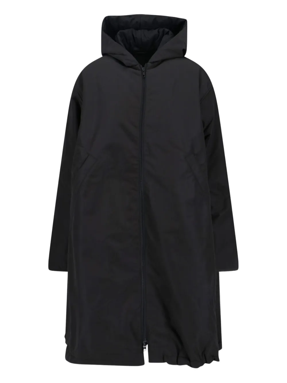 Cap Middle Camelia Hooded Coat In Black
