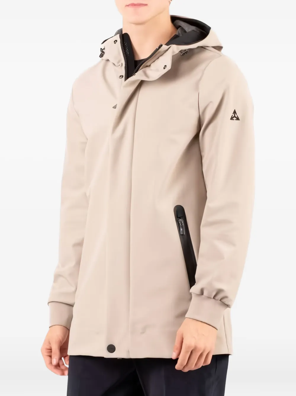 Hèskimo Zip-fastening Hooded Coat In Neutral