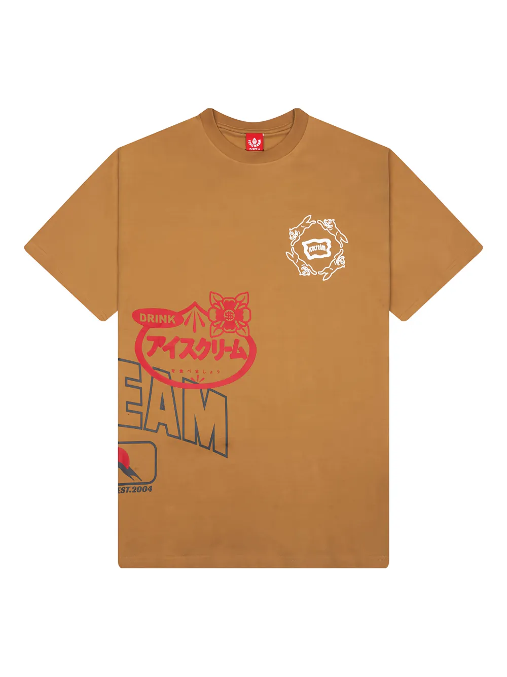 ICECREAM graphic-print T-shirt | Brown | Image 1