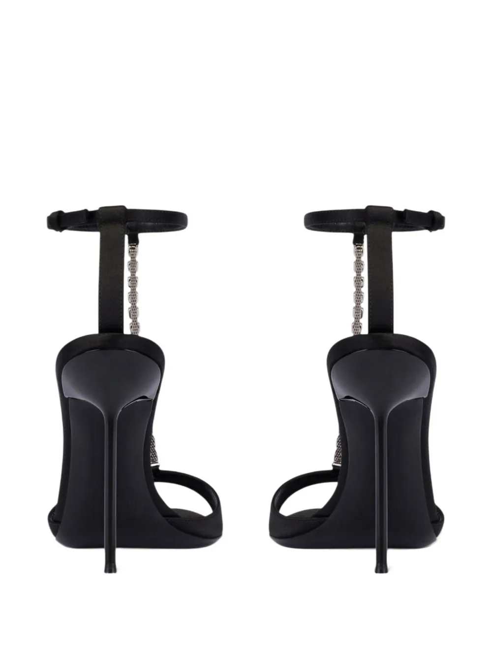 Paris Texas 105 mm Lidia sandalen met kettinghak Zwart