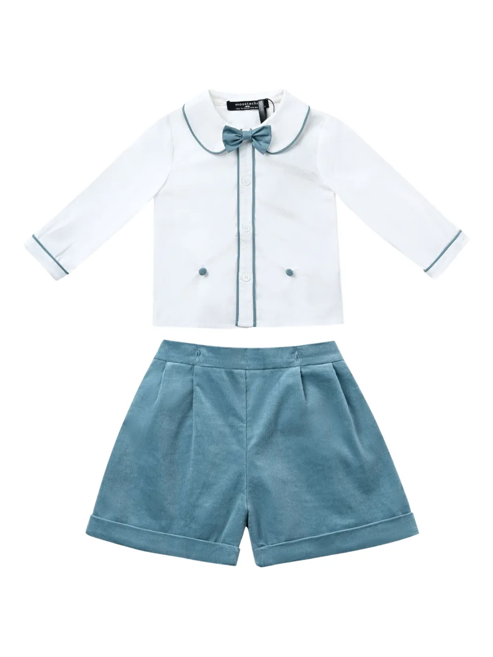 Moustache side-pocket short set (set of two) | White | Image 1