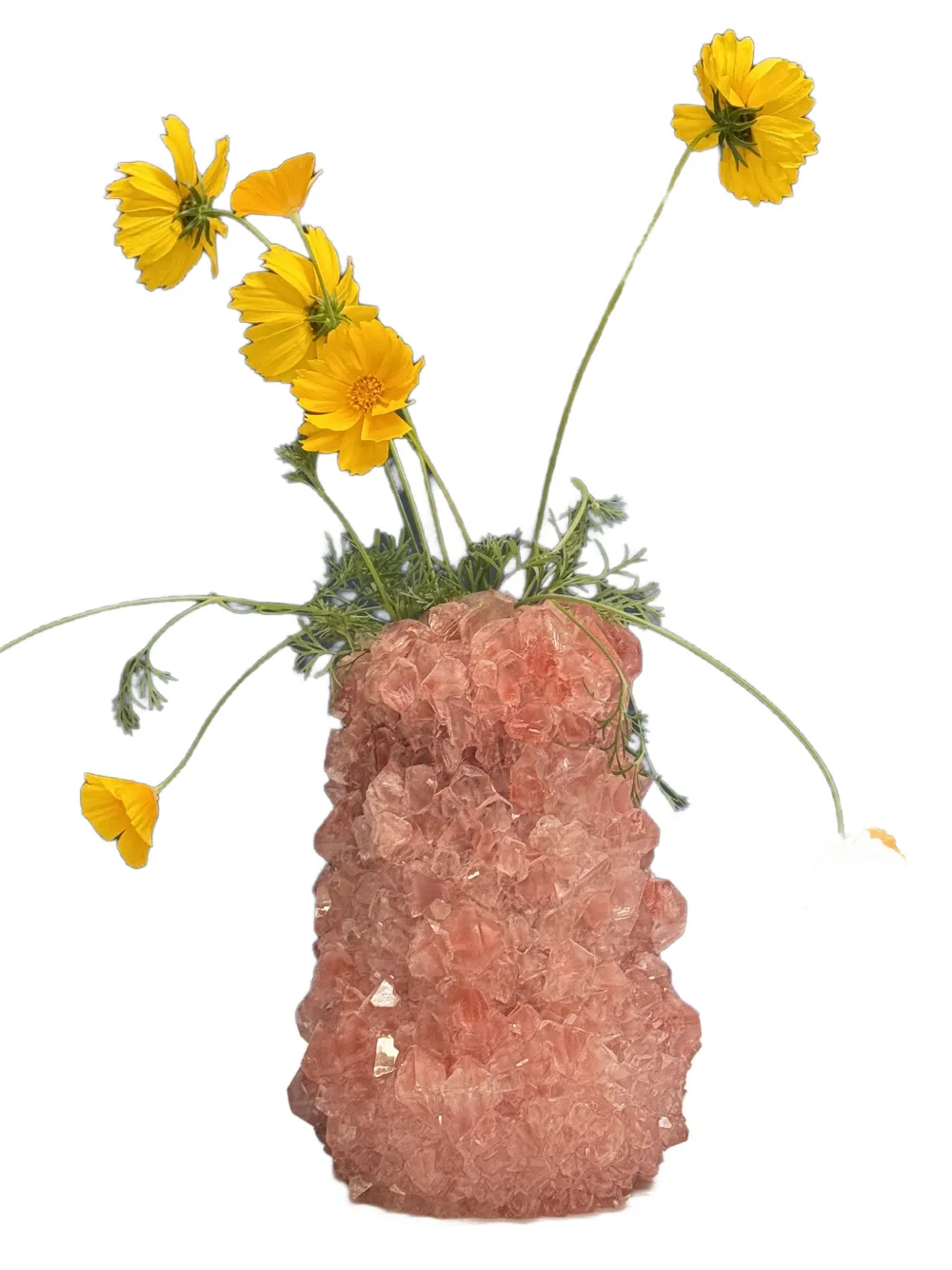 Mineral Series Small Crystal Vase (22cm X 12cm) In Orange