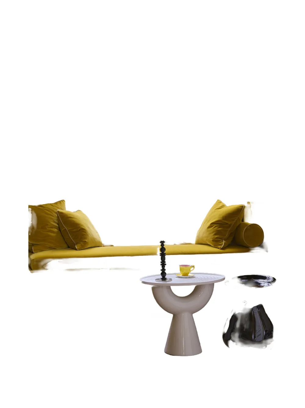 Polspotten Beads Candle Holder (34cm X 12cm) In Black