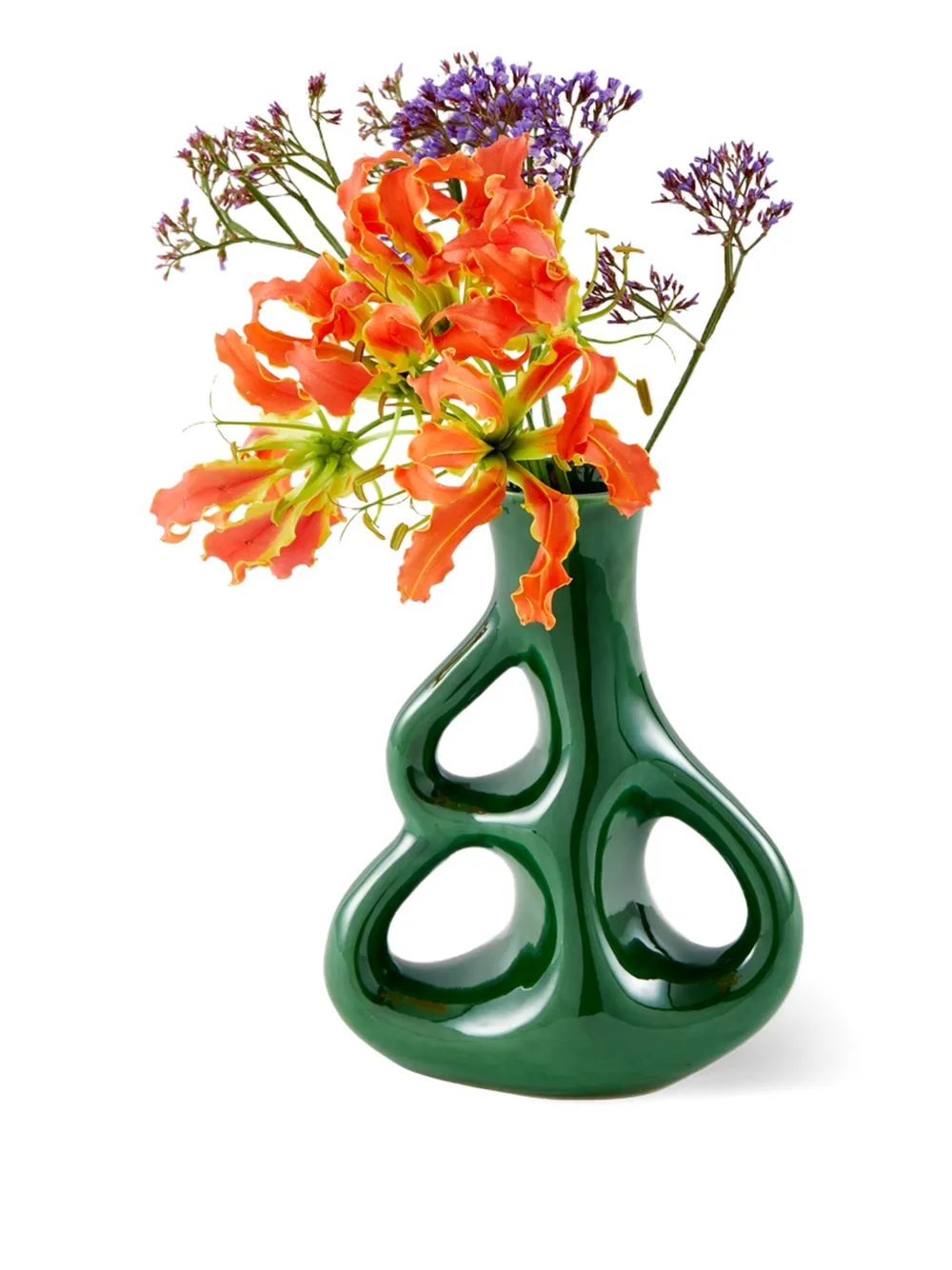 Polspotten Three Ears Vase (21cm X 9cm) In Green