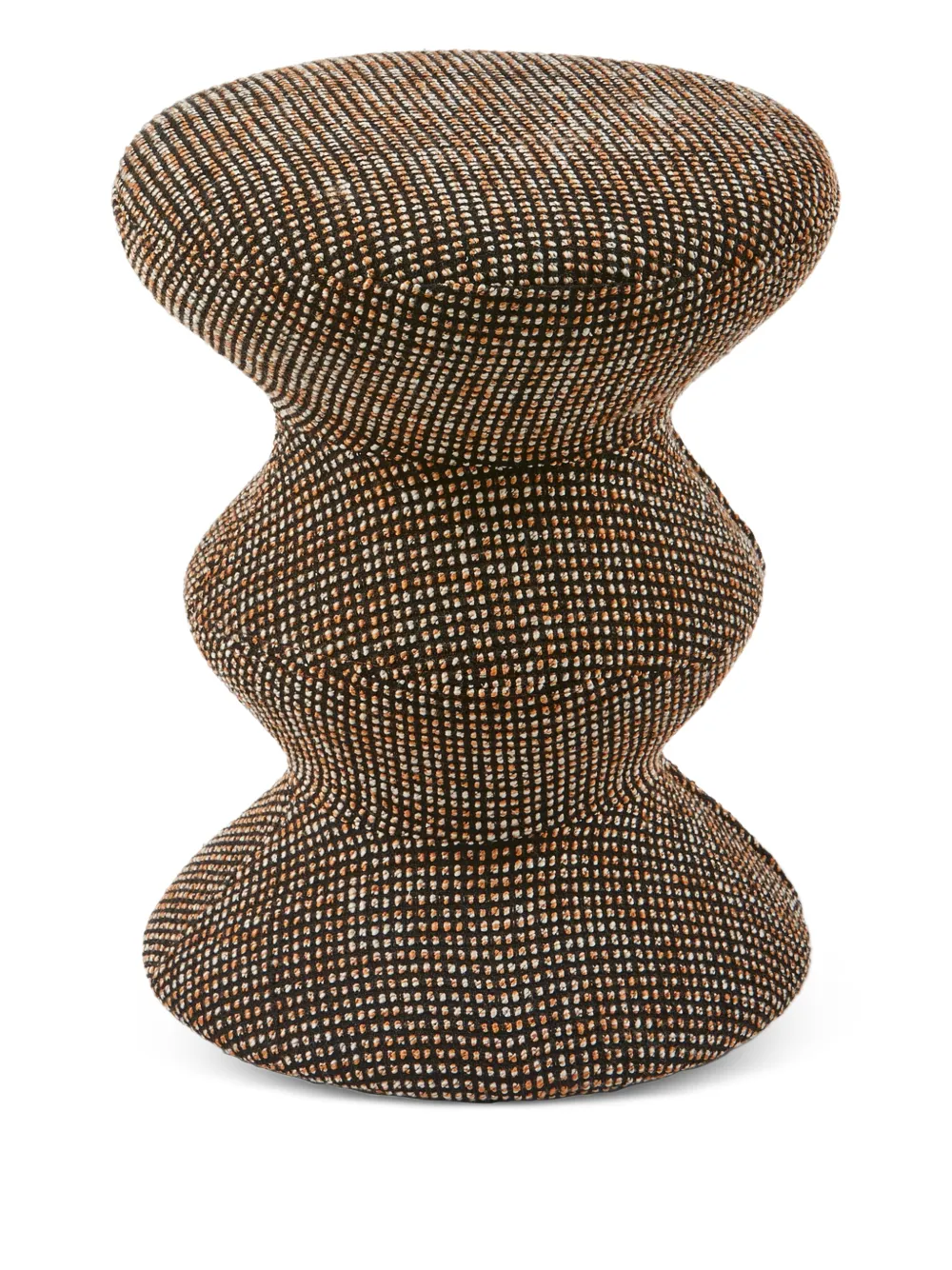 POLSPOTTEN Speckled Soft Zig Zag stool (47 cm) | Brown | Image 1