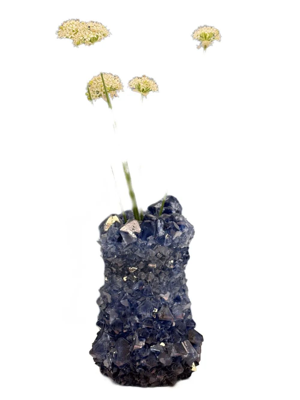 Mineral Series Small Crystal Vase (22 Cm) In Blue