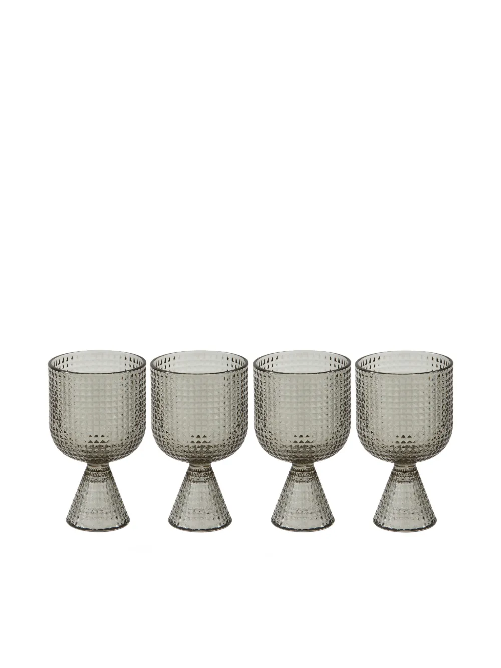 POLSPOTTEN Rooftop textured wine glasses (set of four) | gris | Image 1