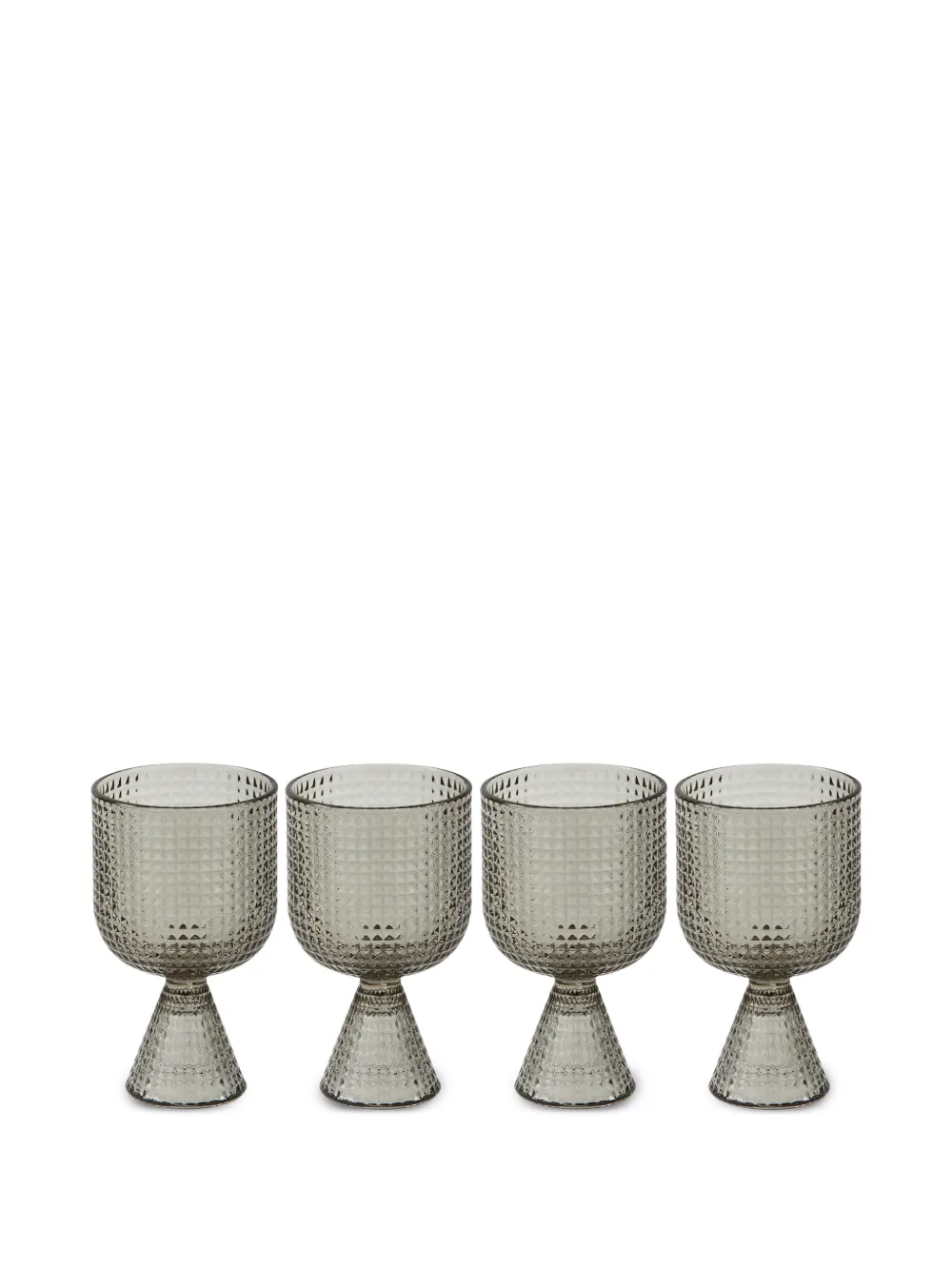 POLSPOTTEN Rooftop textured wine glasses (set of four) | Grey | Image 1