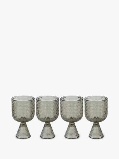 POLSPOTTEN lot de quatre verres à vin texturés Rooftop