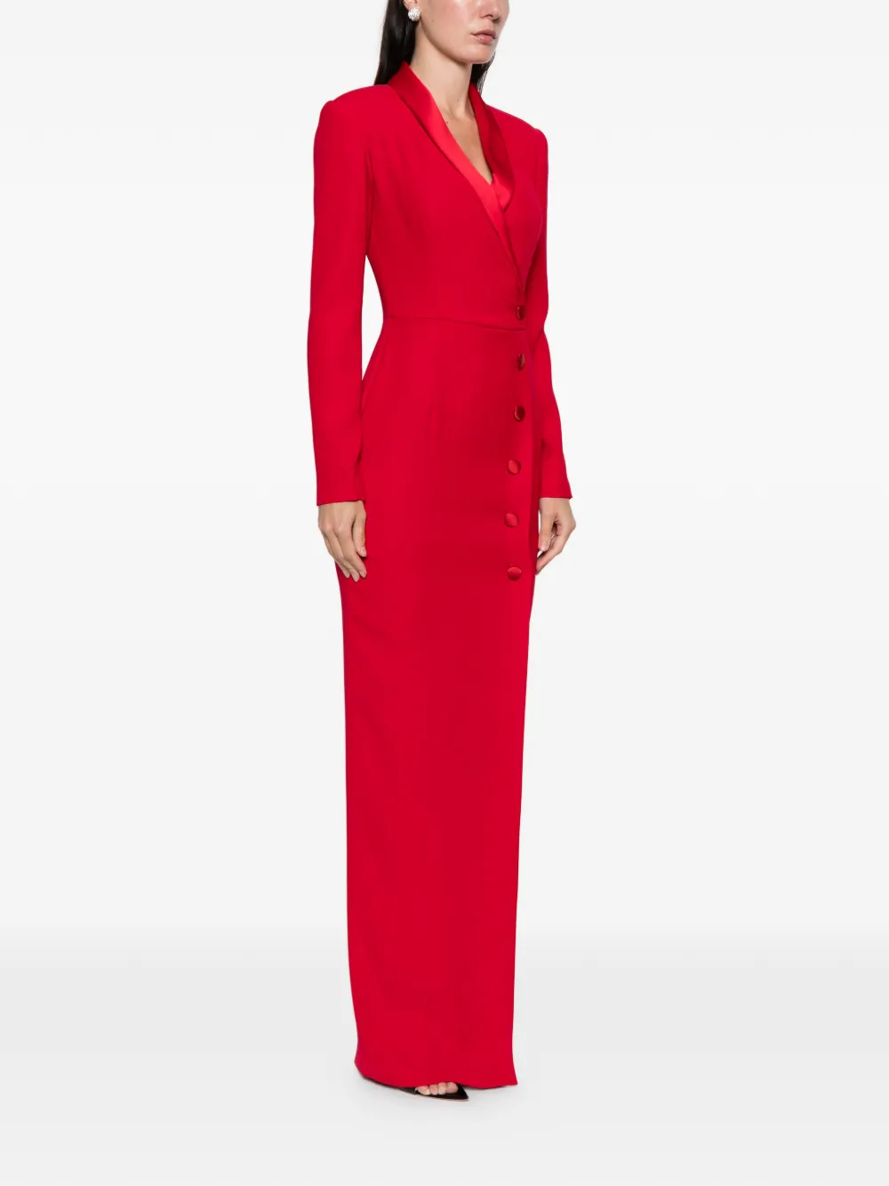  Silk Love & Lace Scarlet Button Maxi Dress - Red 