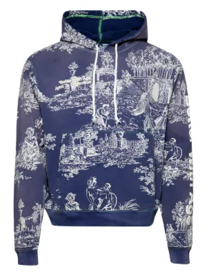 Denim Tears Cotton Wreath-print Sweatshirt | Blue | FARFETCH