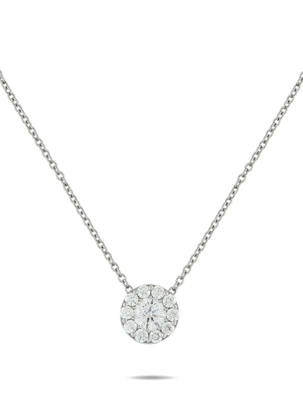 HEARTS ON FIRE Pre-owned 14k White Gold Diamond Necklace In Silver