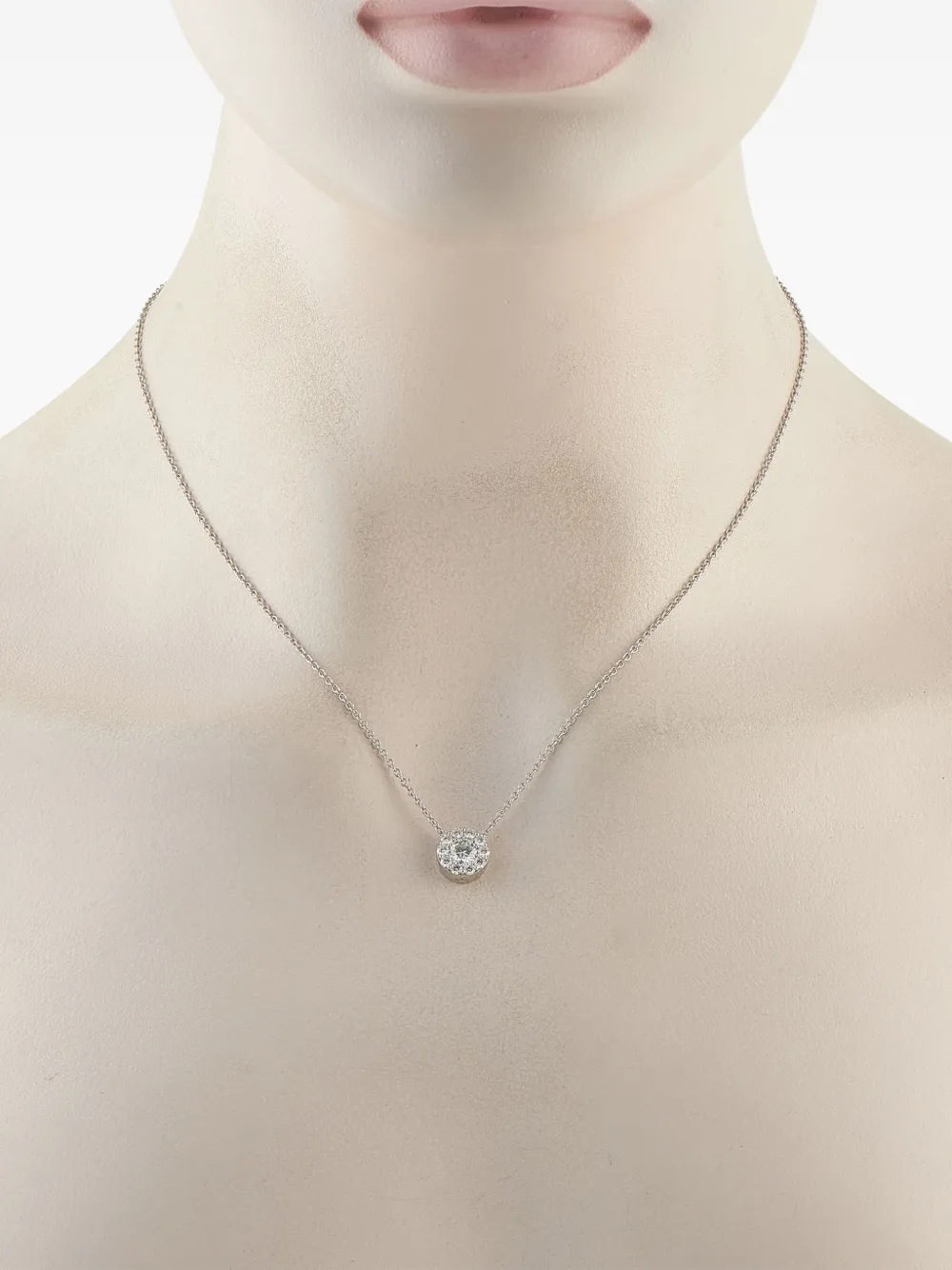 HEARTS ON FIRE Pre-owned 14k White Gold Diamond Necklace In Silver