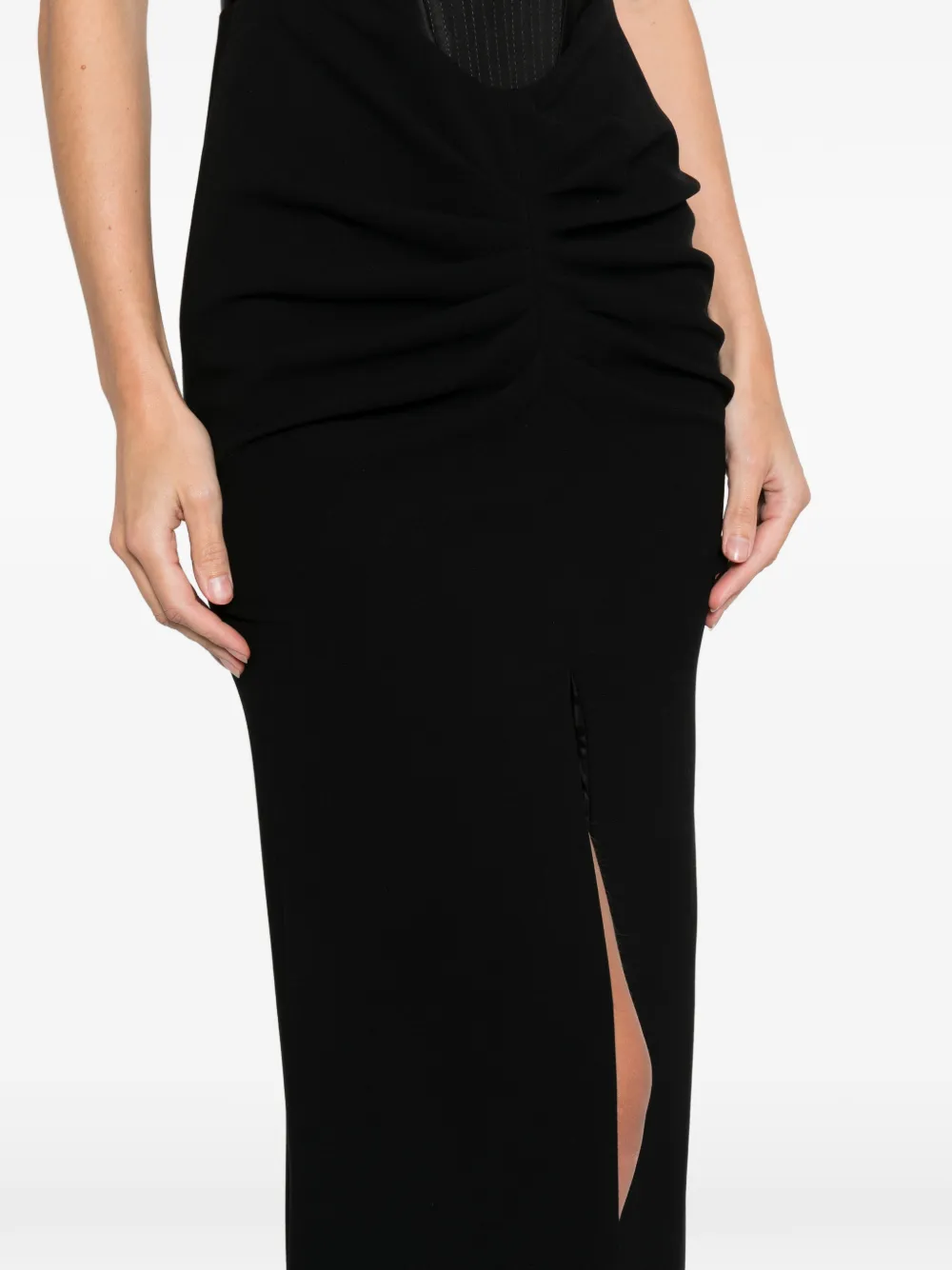 Silk Love & Lace Evelyn Corset Maxi Dress In Black