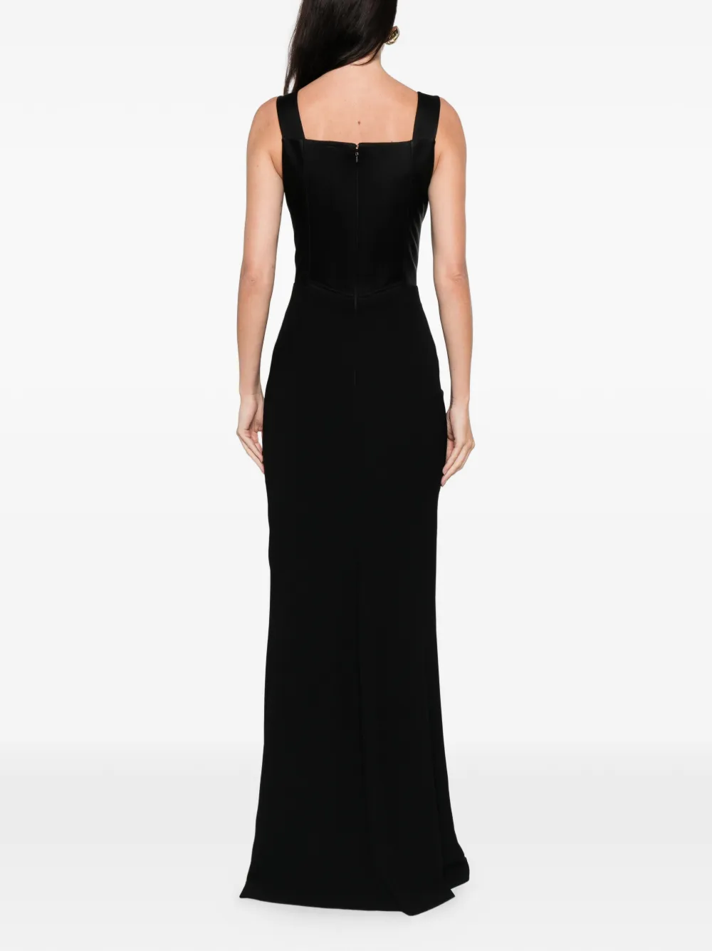 Silk Love & Lace Evelyn Corset Maxi Dress In Black