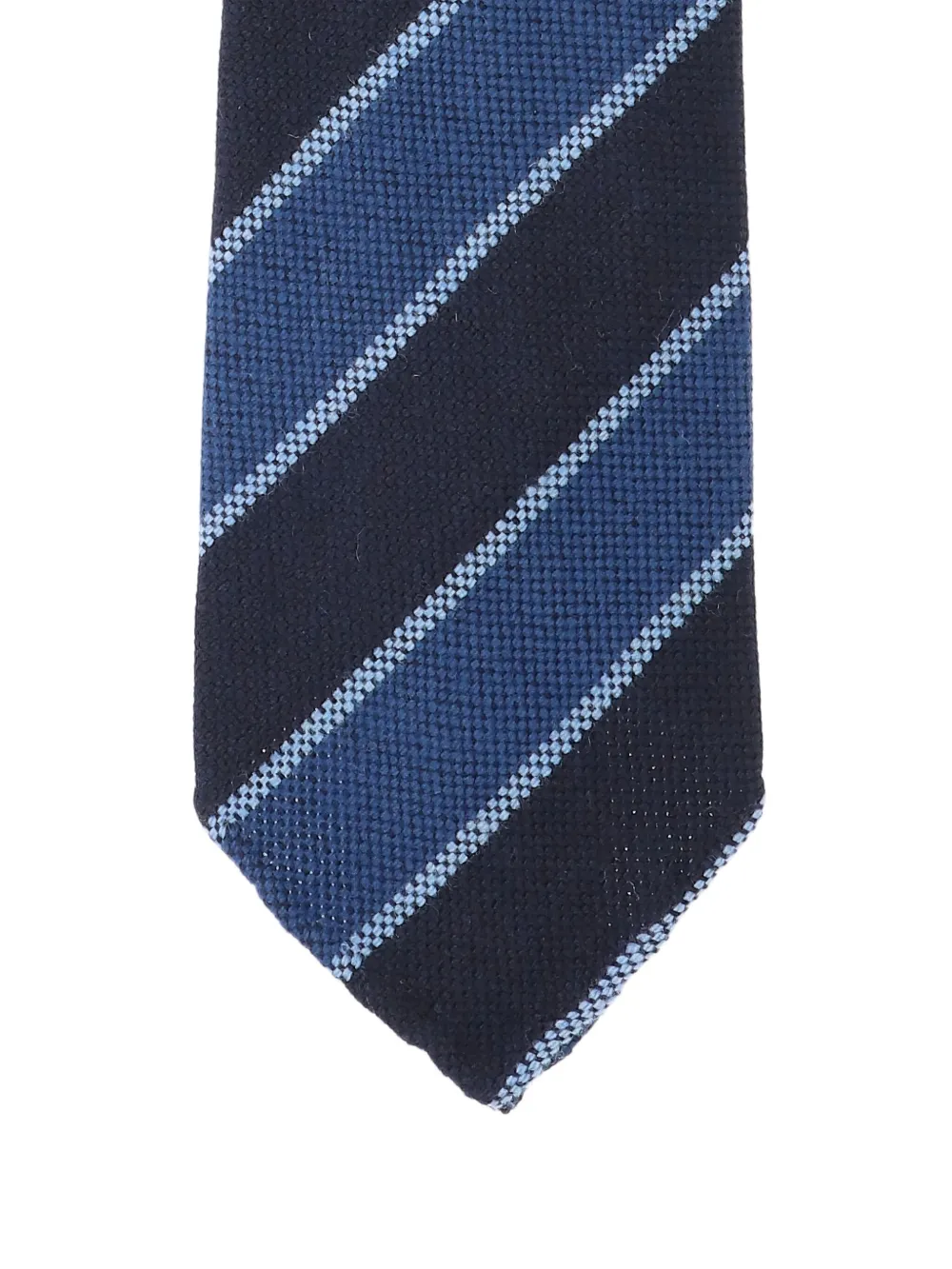 Cesare Attolini Striped Narrow Width Textured Ties Collection In Blue