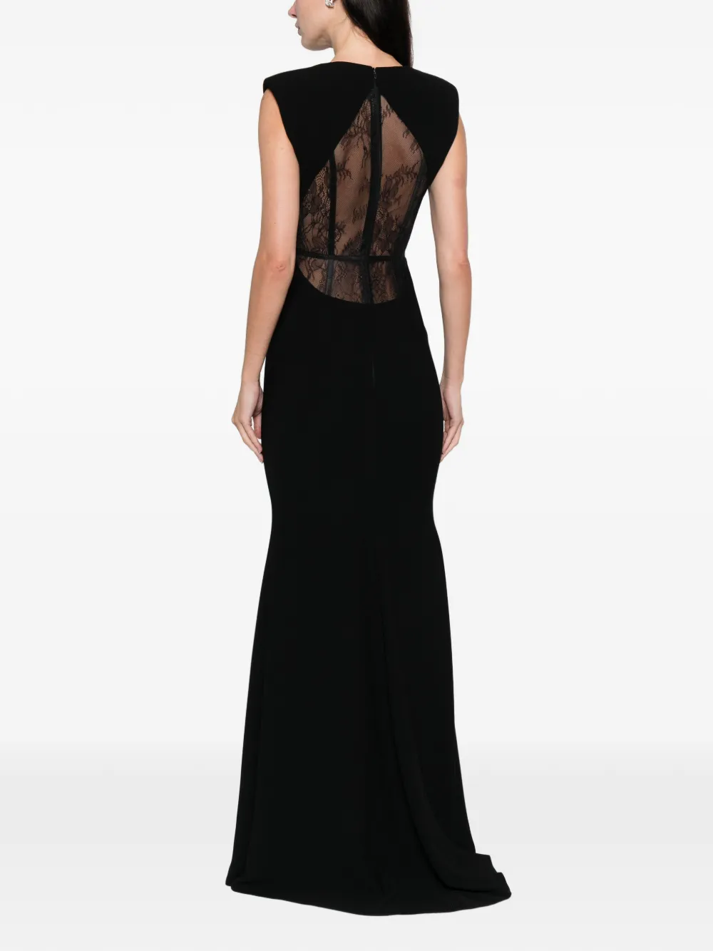 SILK LOVE & LACE Paloma maxi dress - Zwart