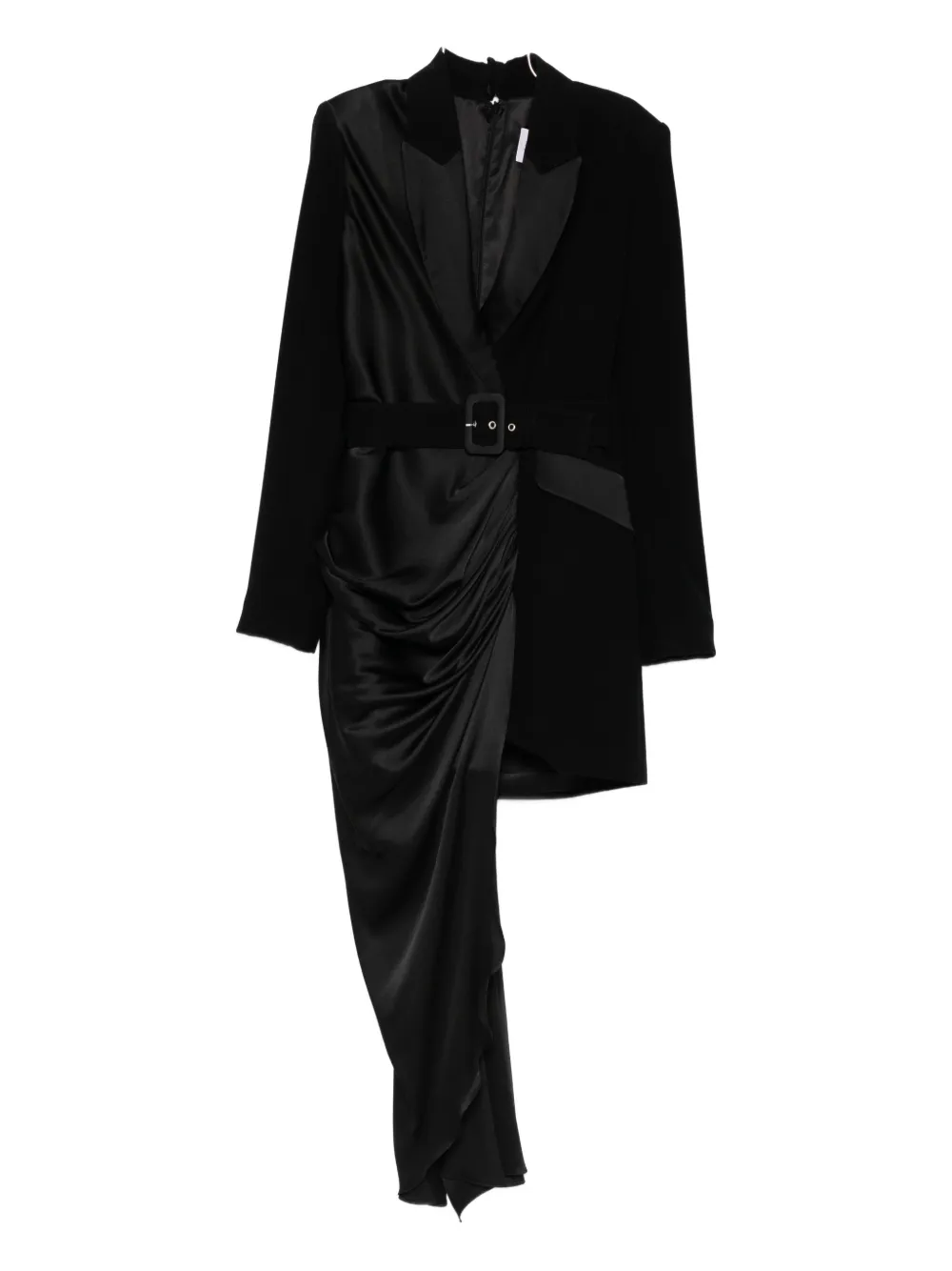 SILK LOVE & LACE Alexa belted mini dress - Nero