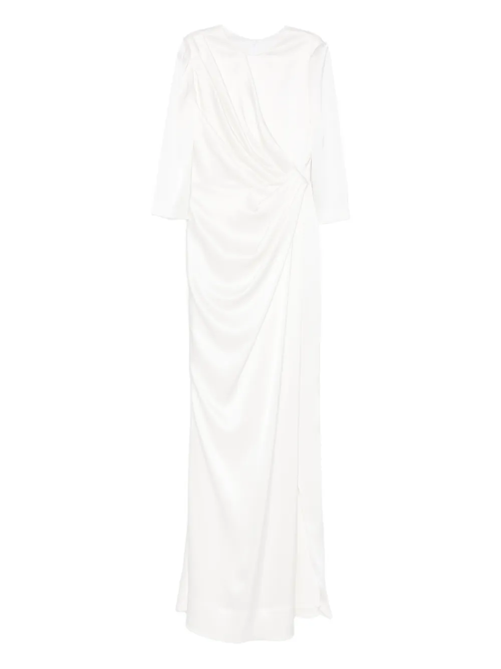 SILK LOVE & LACE Zina draped maxi dress - Bianco