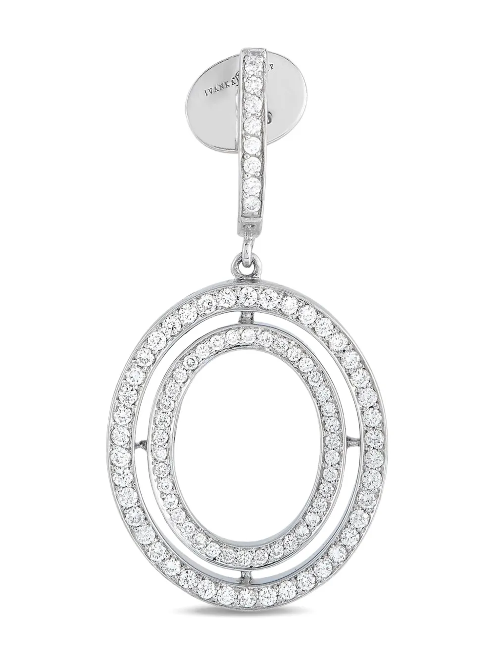 IVANKA TRUMP Pre-owned 18k White Gold Diamond Drop Earrings In Silver