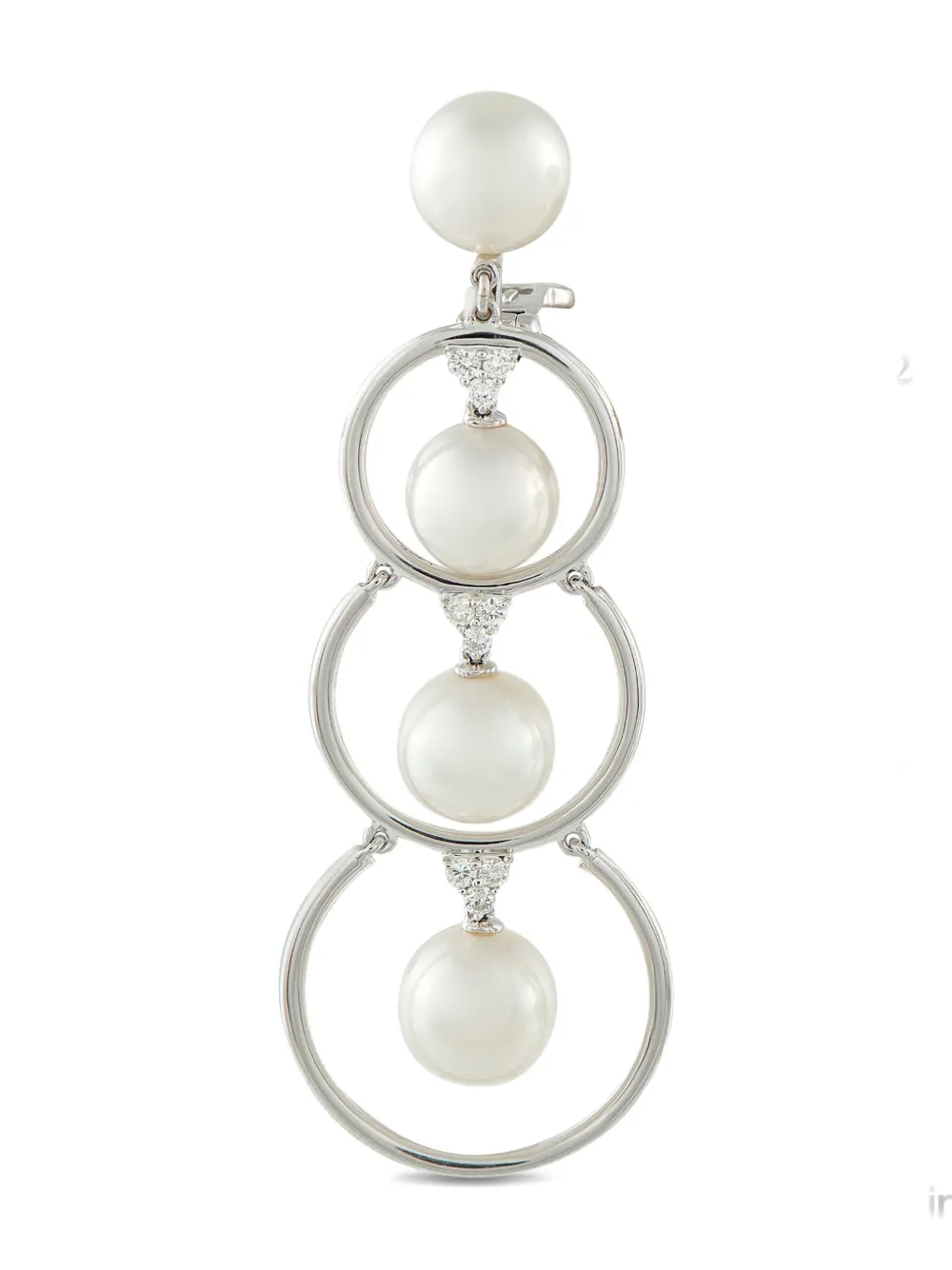 Assael 18K white gold diamond earrings - シルバートーン