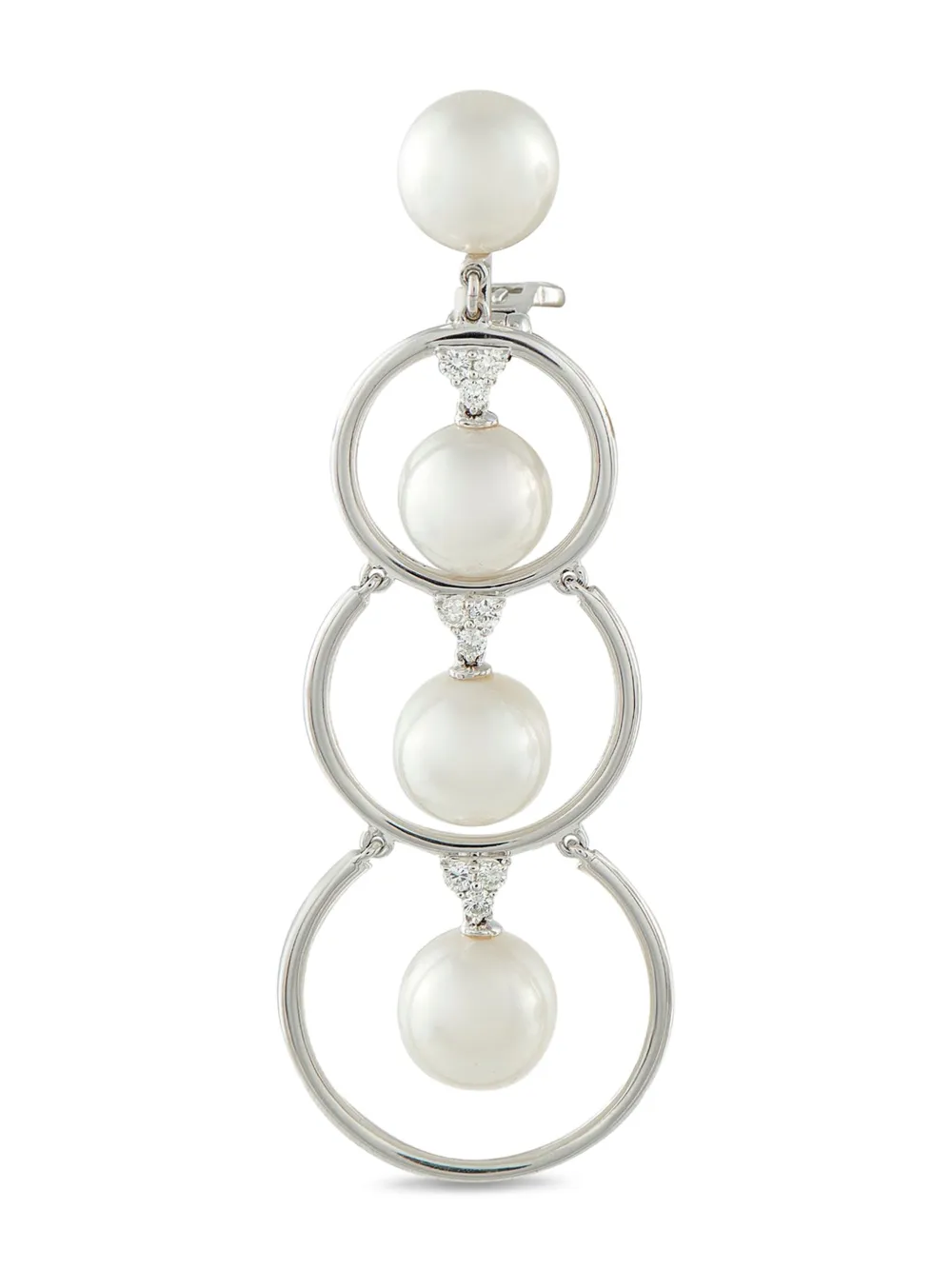  Assael 18k White Gold Prince Dimitri Diamond And Pearl Earrings - Silver 