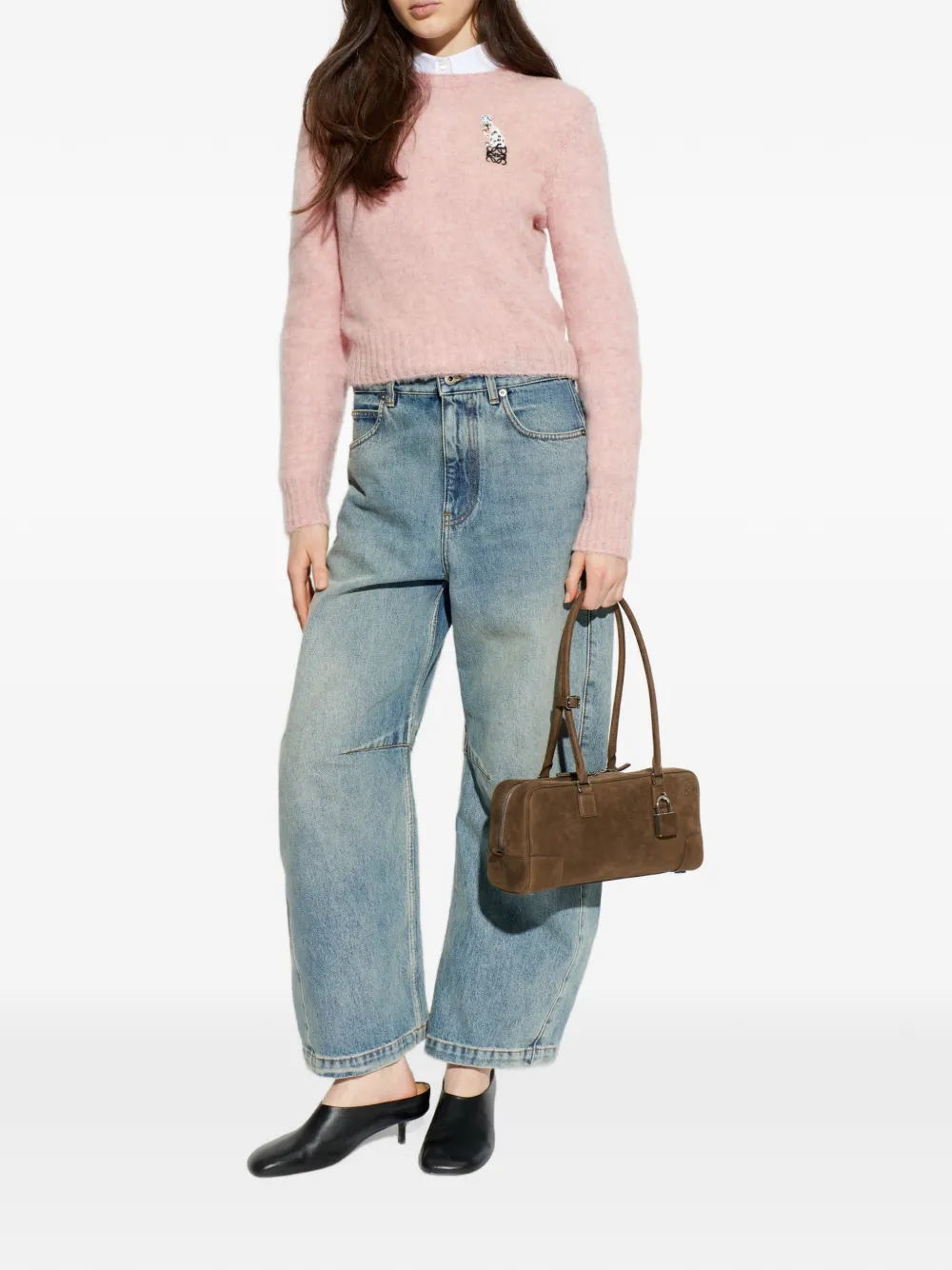  Loewe Pull à Col Rond - Rose 