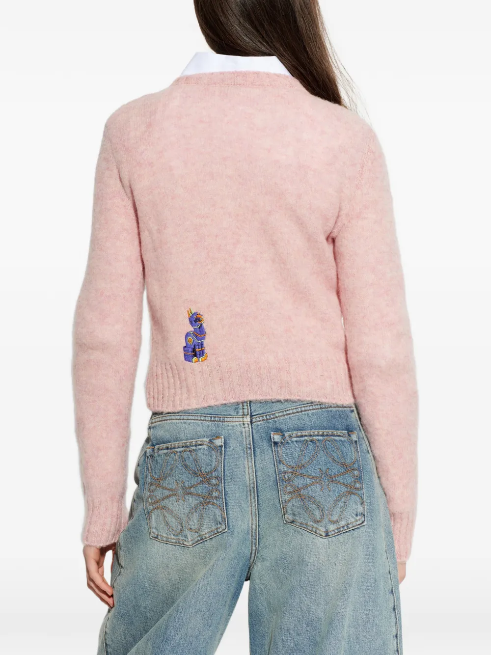 LOEWE Trui met ronde hals en applicatie Roze