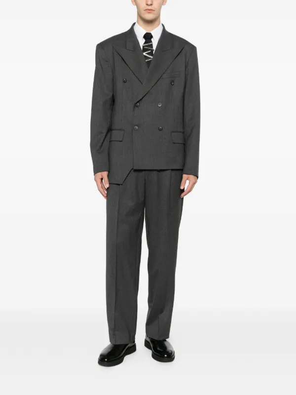 MEDEEA Trapezoid Asymmetrical Blazer | Grey | FARFETCH