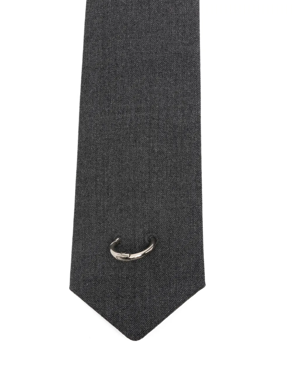  Medeea Ring-detail Tie - Grey 