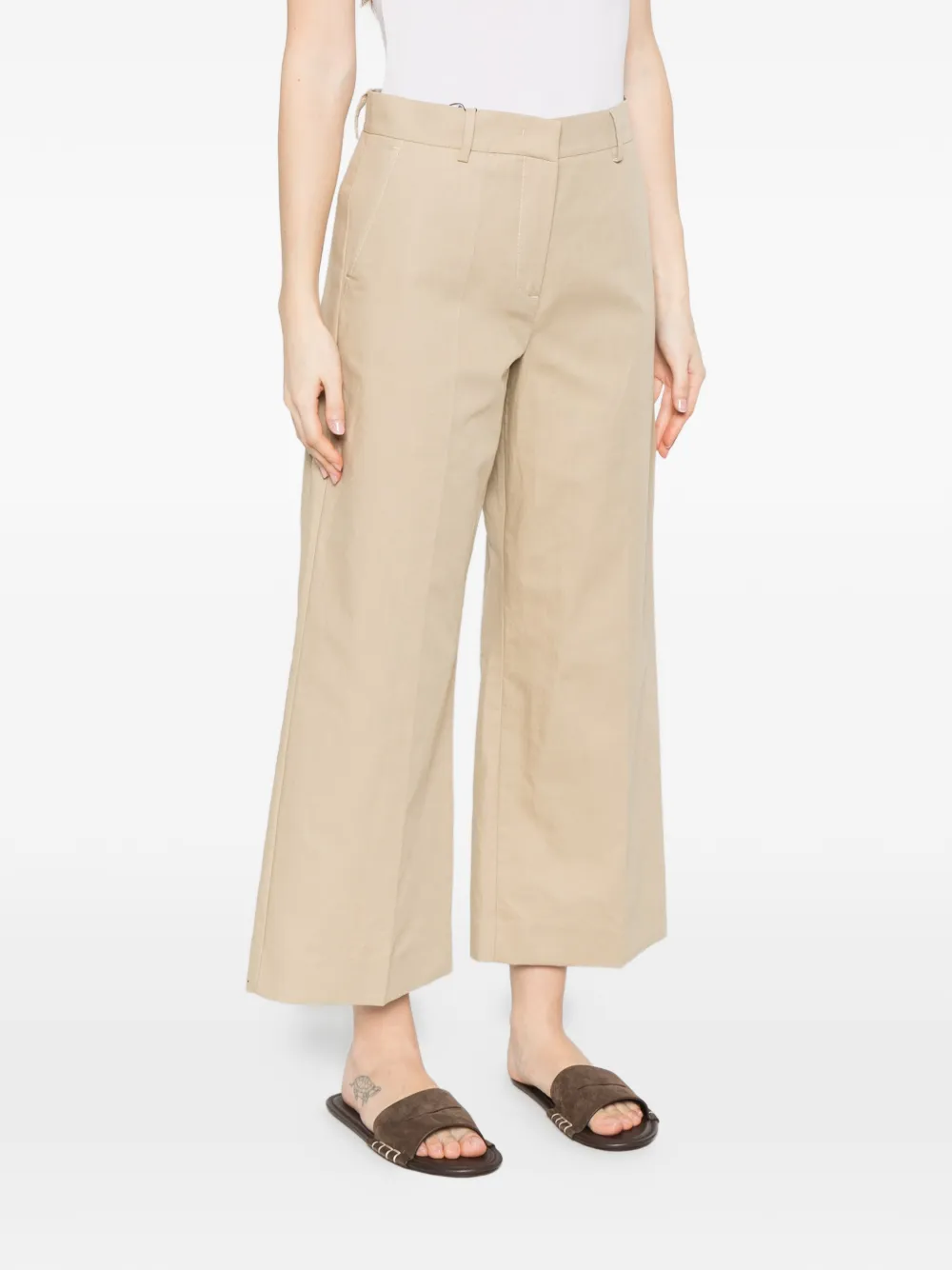 Weekend Max Mara Broek met riemlussen Beige