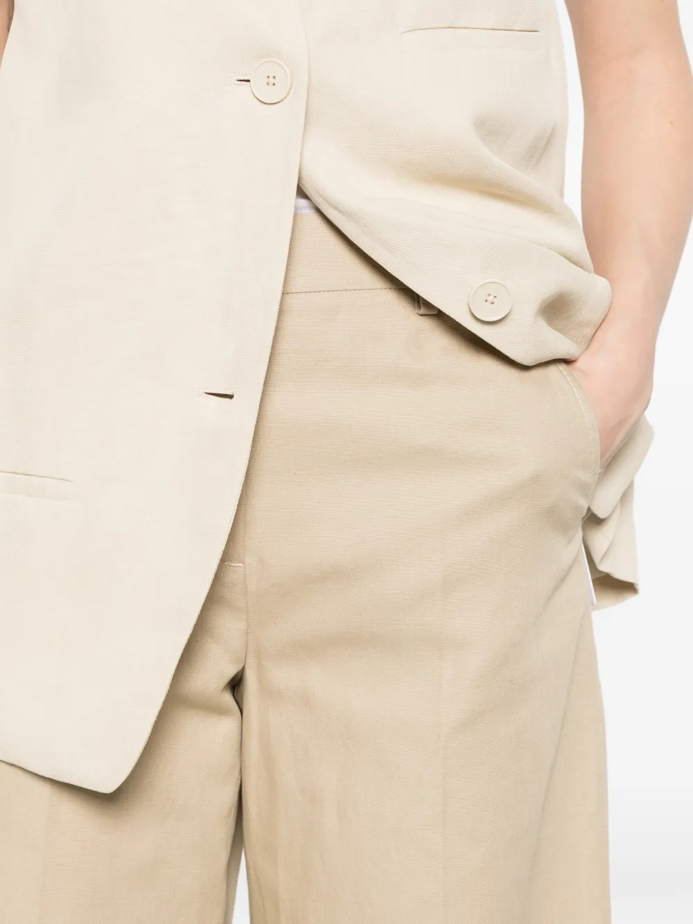 Weekend Max Mara Broek met riemlussen Beige