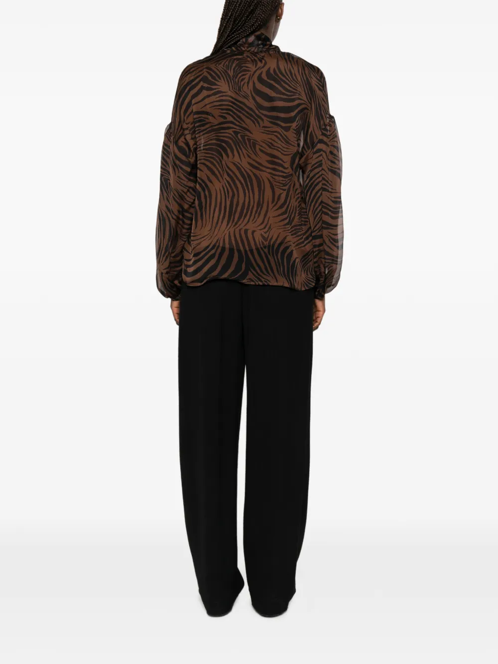 Max Mara Overhemd met satijnen afwerking Bruin