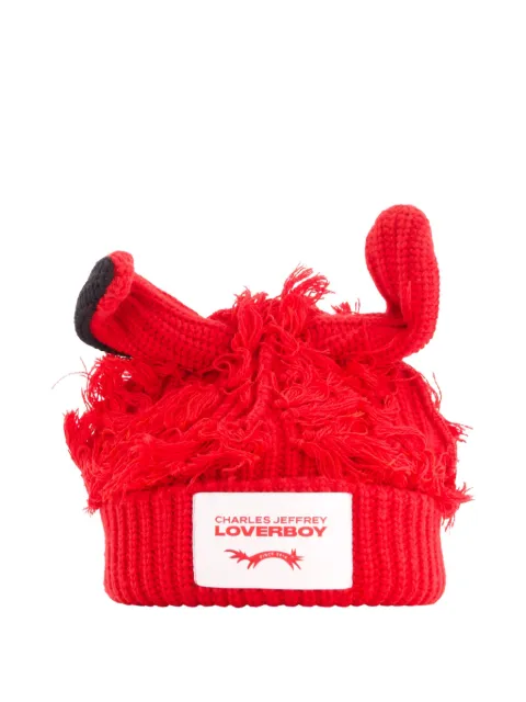 Charles Jeffrey Loverboy shaggy-ears ribbed hat