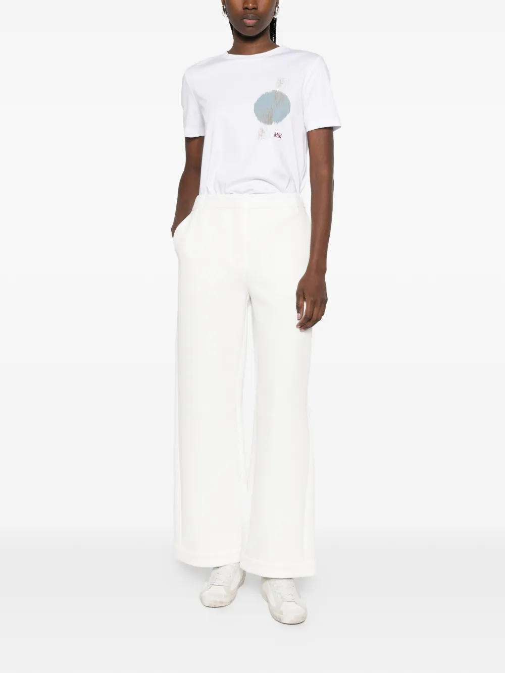 Max Mara T-shirt met grafische print Wit