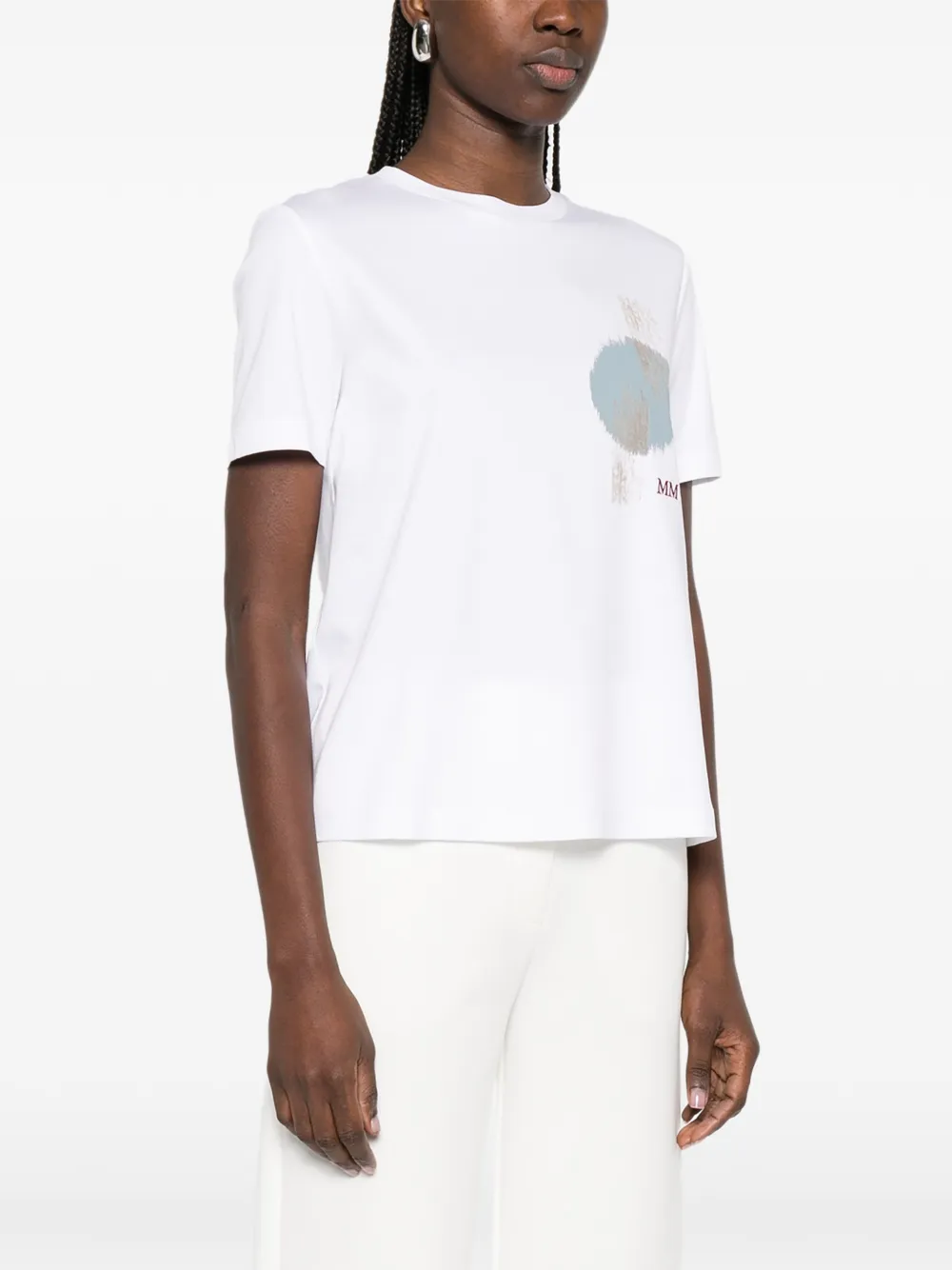 Max Mara T-shirt met grafische print Wit