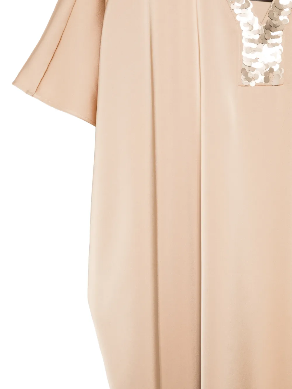  Marina Rinaldi Sequin V-neck Dress - Neutrals 