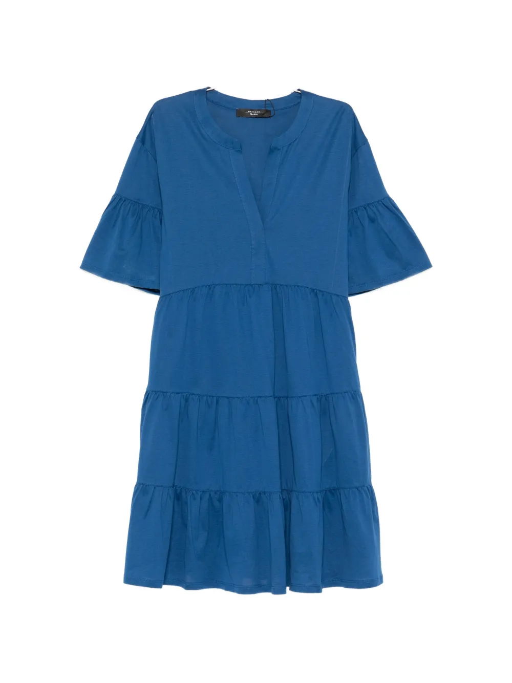Weekend Max Mara Wkdsaggina V-neck Mini Dress In Blue