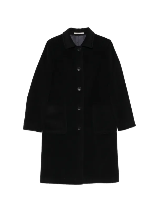 Tagliatore Monic Single-breasted Patch-pocket Coat in Blue