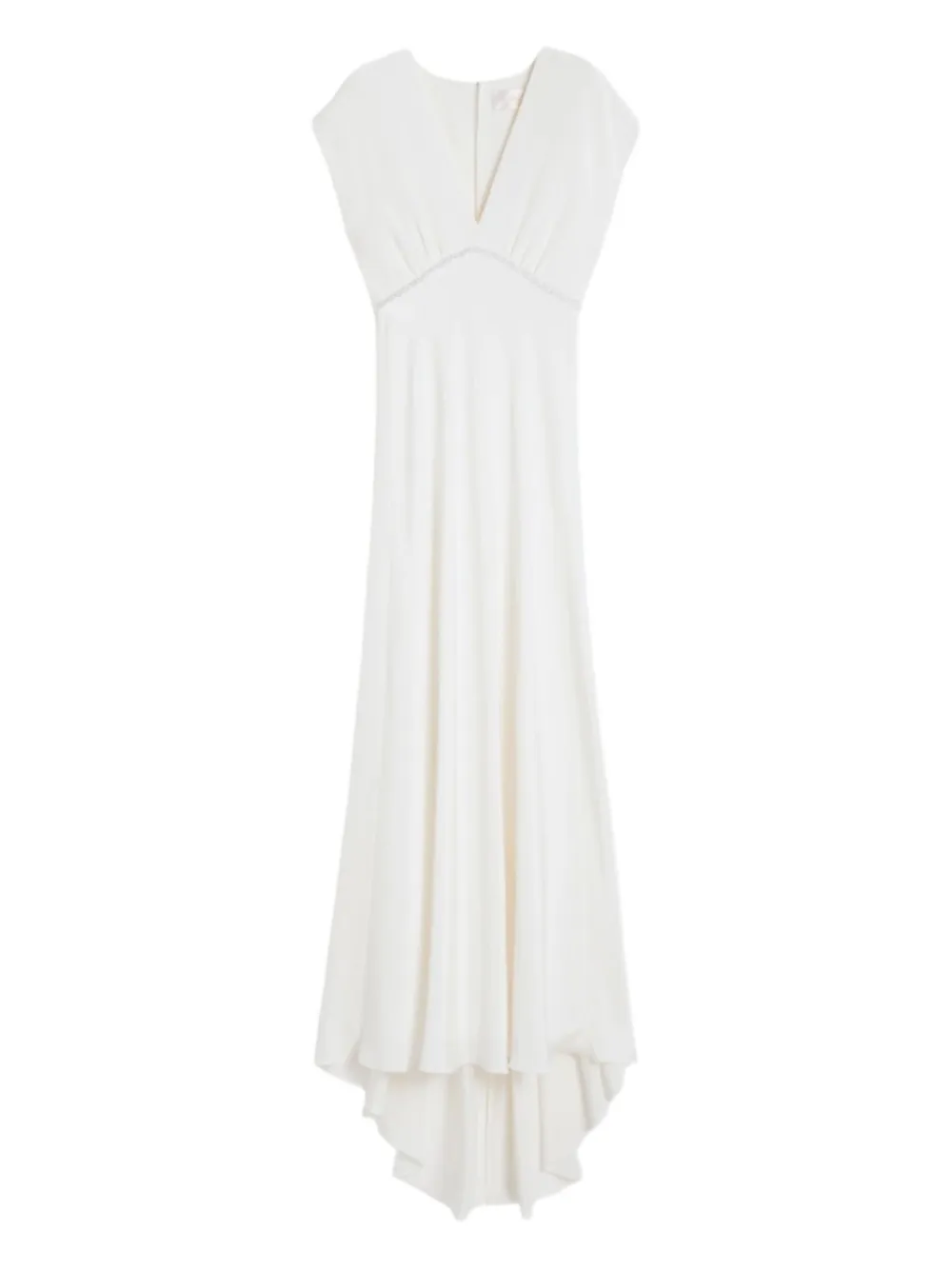Max Mara Burano V-neck Embellished Maxi Dress In White