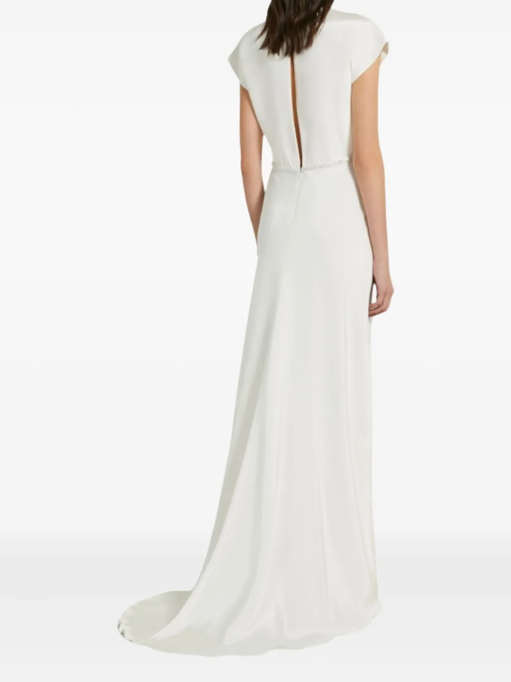 Max Mara Burano V-neck Embellished Maxi Dress In White