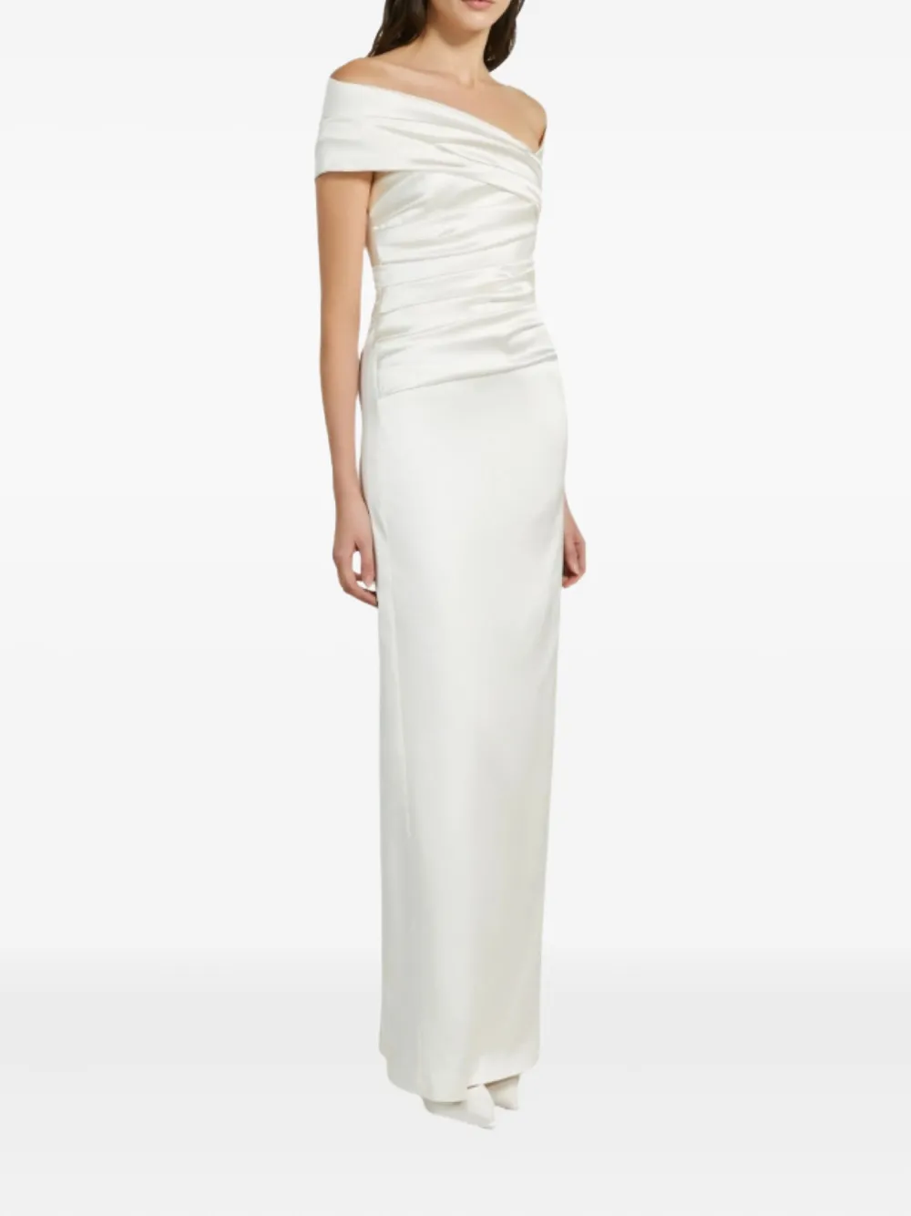 Max Mara Alatri draped maxi dress - Wit