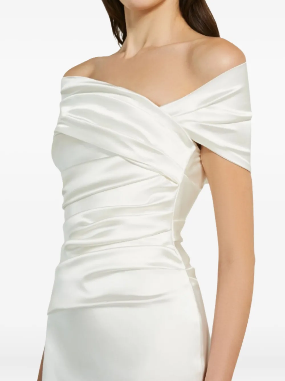 Max Mara Alatri gedrapeerde maxi-jurk Wit