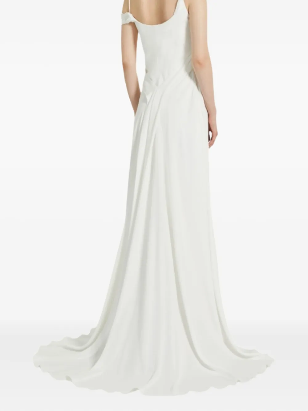 Max Mara Ghiglia Draped Maxi Dress In White