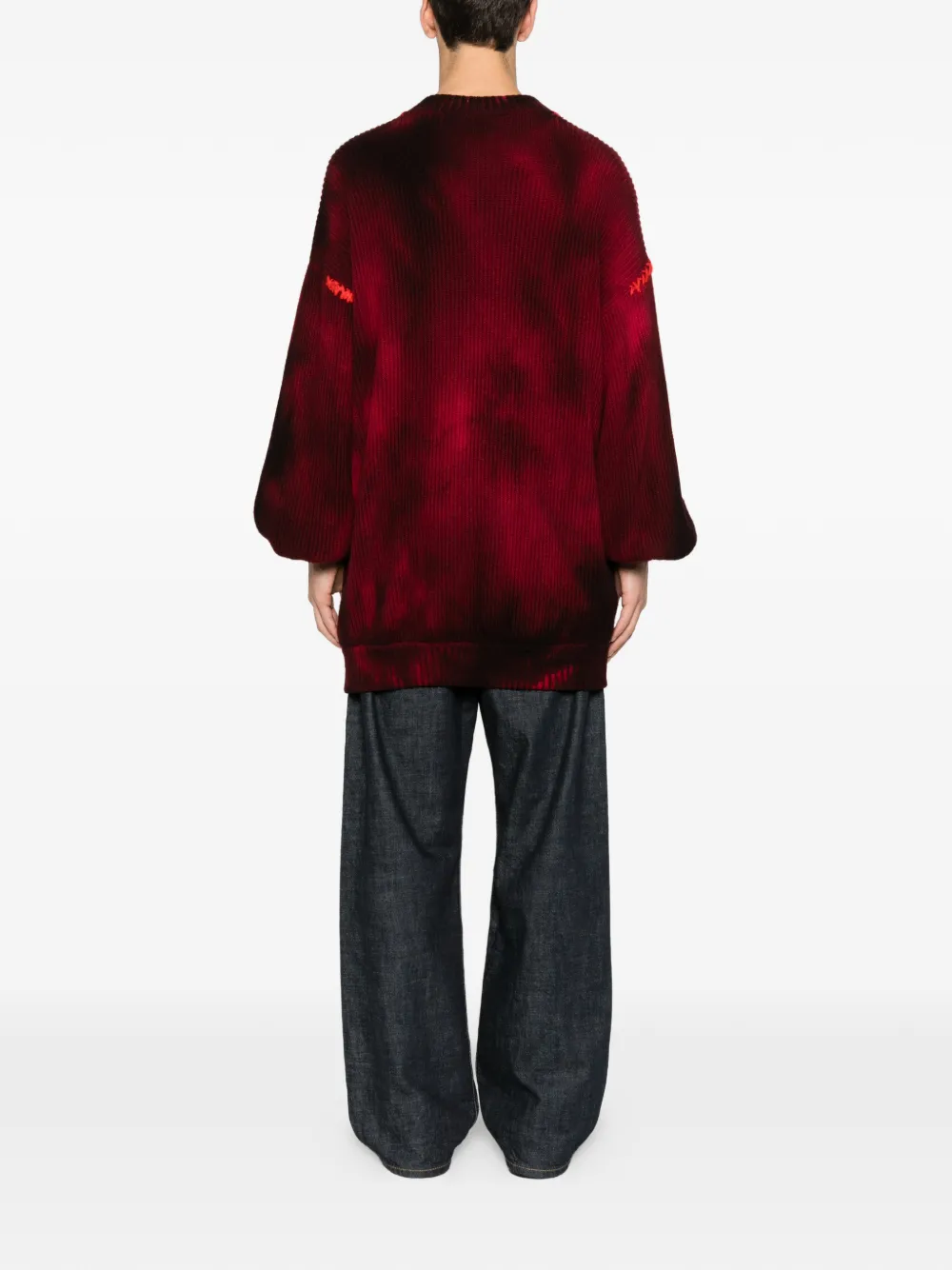 Pre-owned A.n.g.e.l.o. Vintage Upcycling Angelo Vintage Upcycling Embroidered Buttoned Sweater In Red