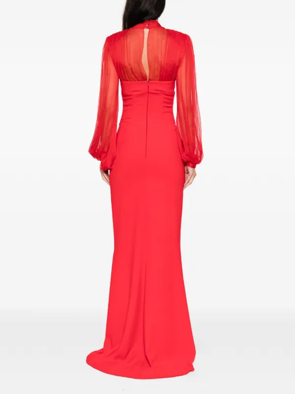 Silk Love & Lace Margot Maxi Dress - Red