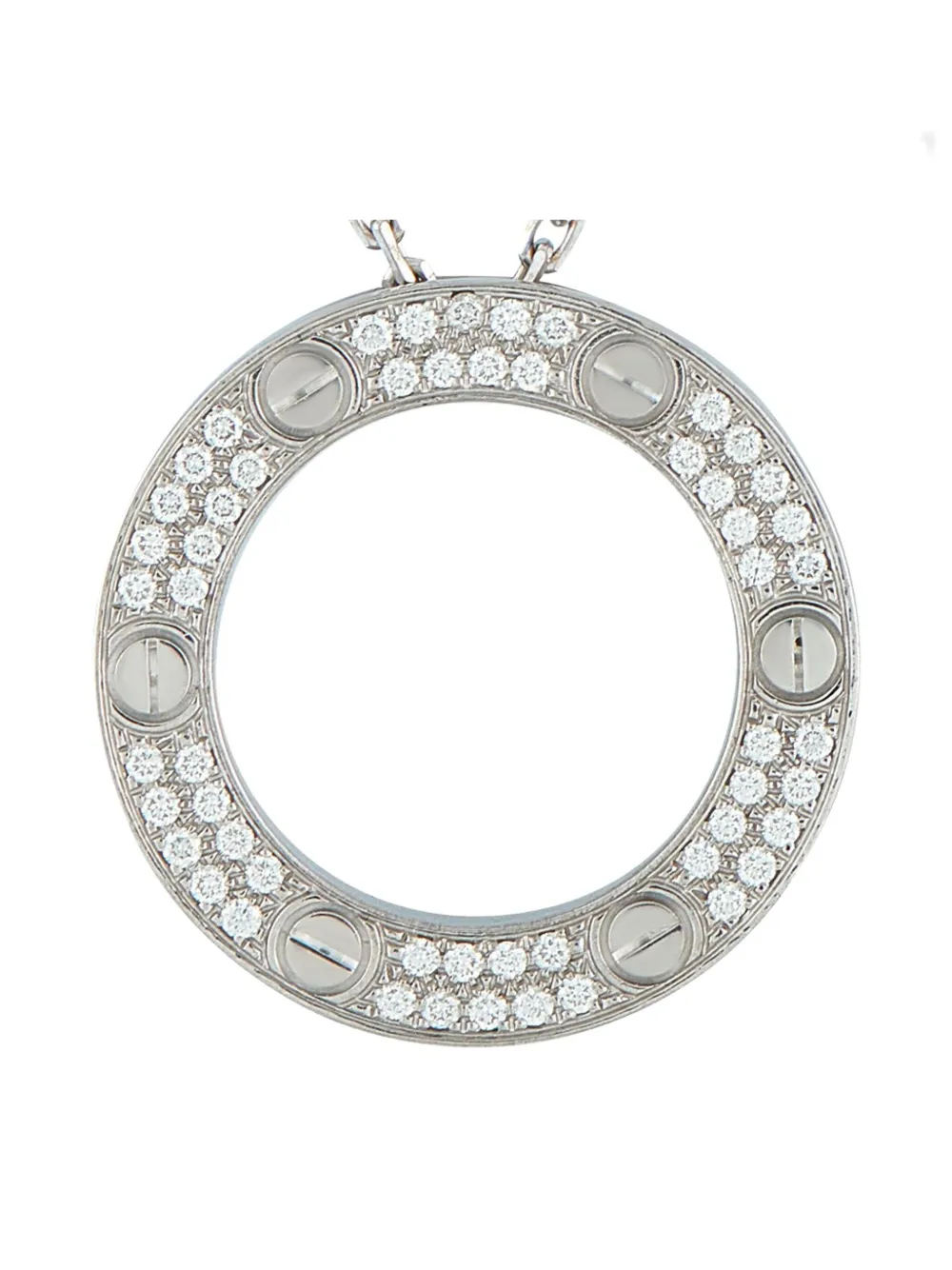 Click to view more detailed imagery on our partner's website Pre-owned Cartier 18k White Gold Love Diamond Necklace In Silver